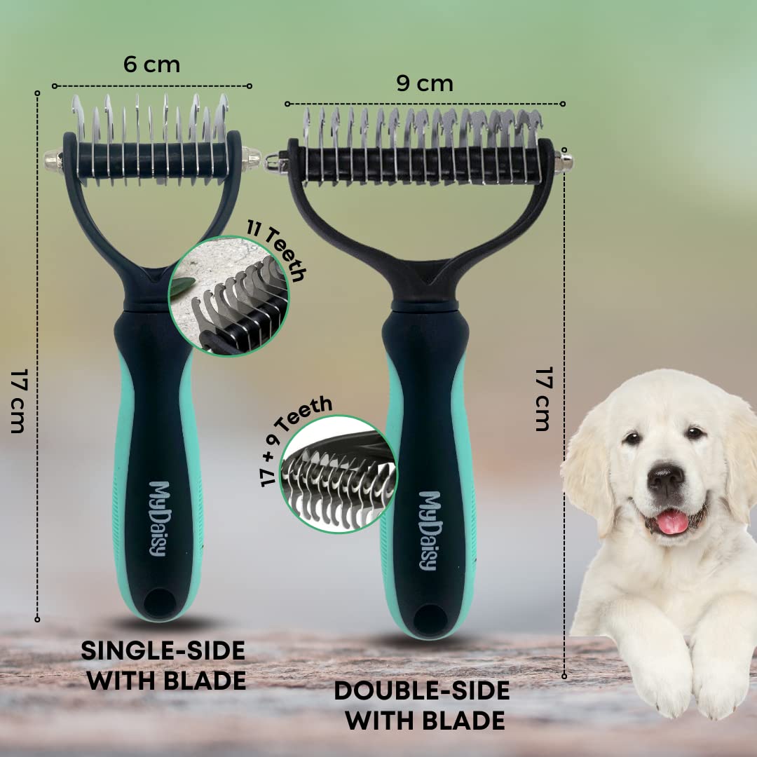 MYDAISY Brosse pour chien et chat pour poils moyens et longs