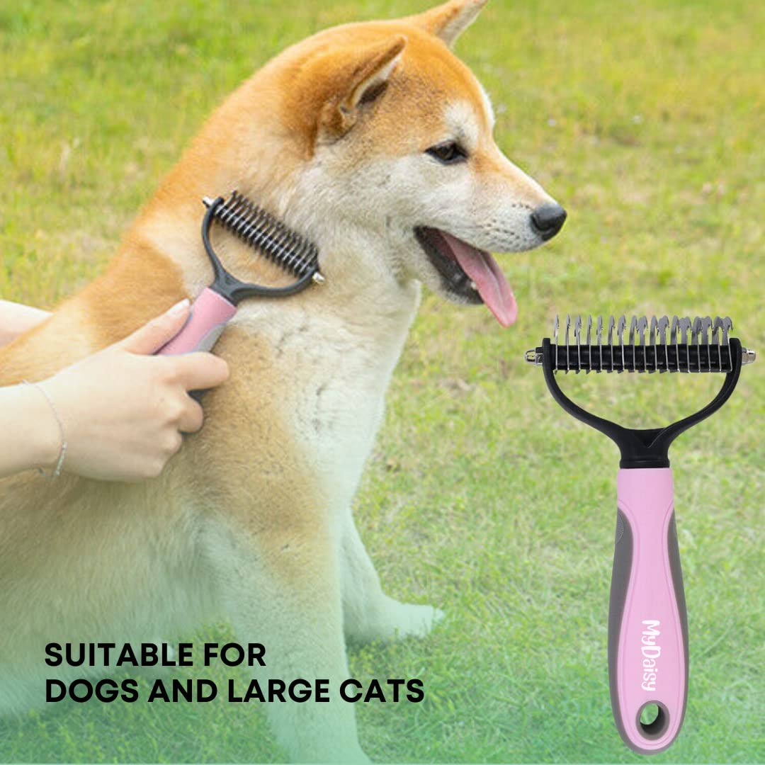 MYDAISY Brosse pour chien et chat pour poils moyens et longs