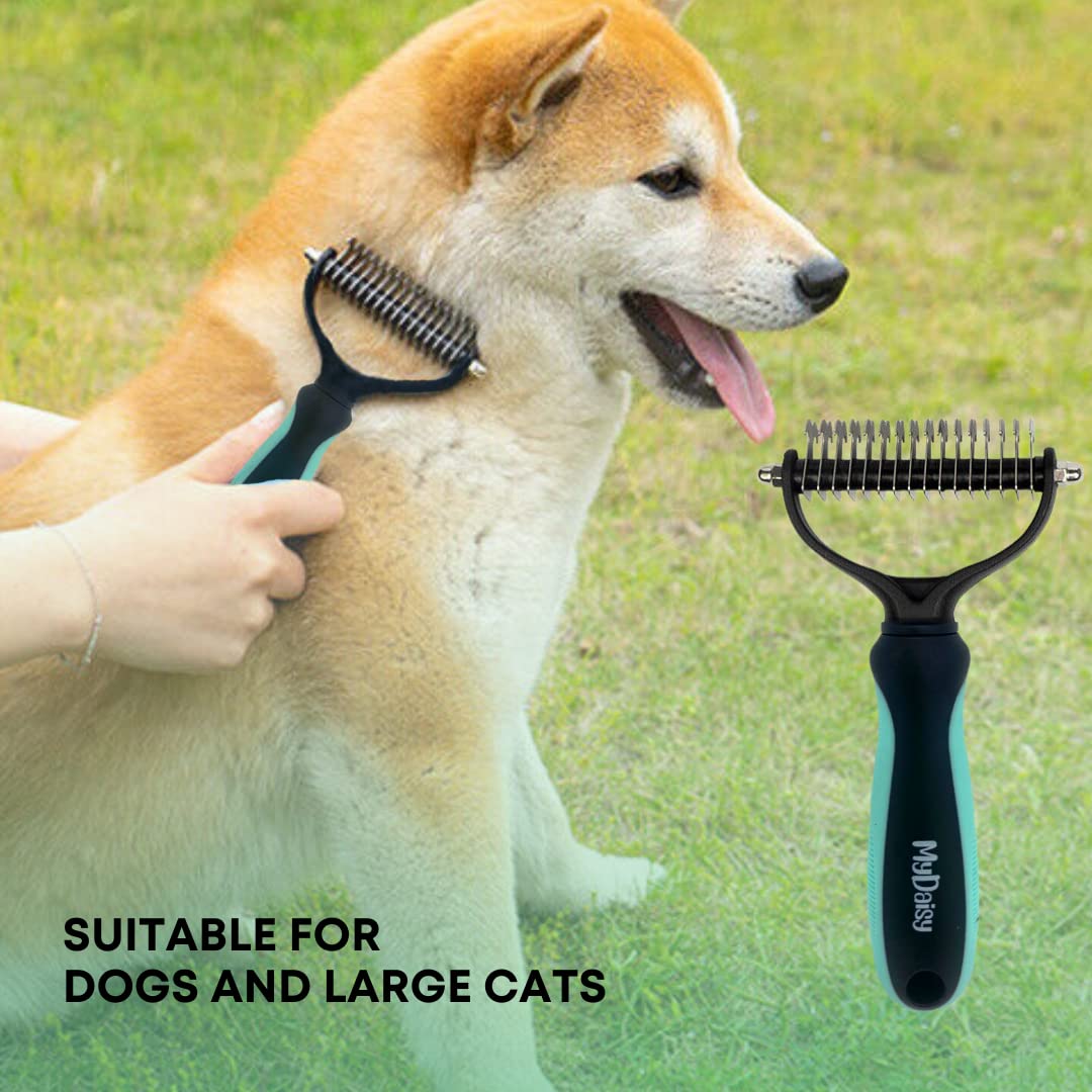MYDAISY Brosse pour chien et chat pour poils moyens et longs