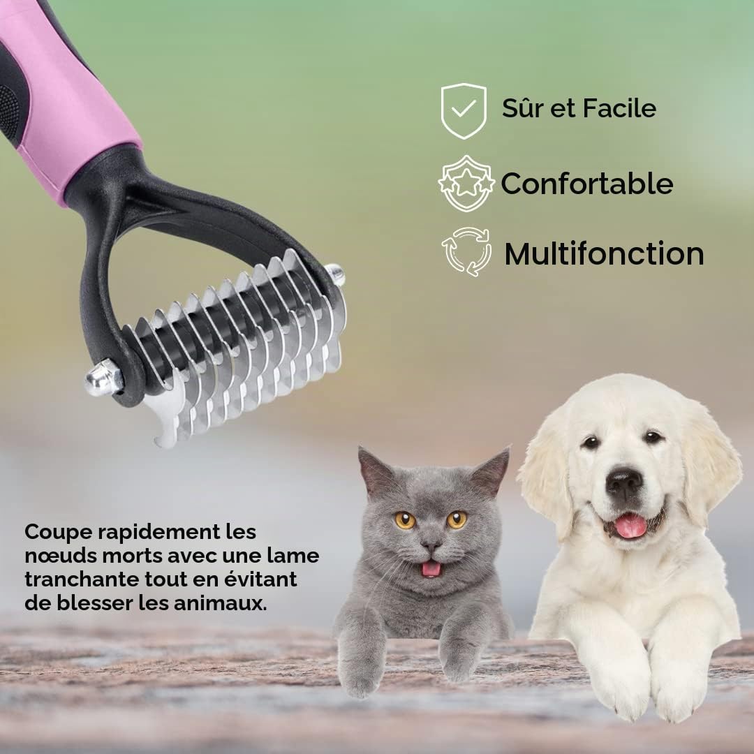 MYDAISY Brosse pour chien et chat pour poils moyens et longs