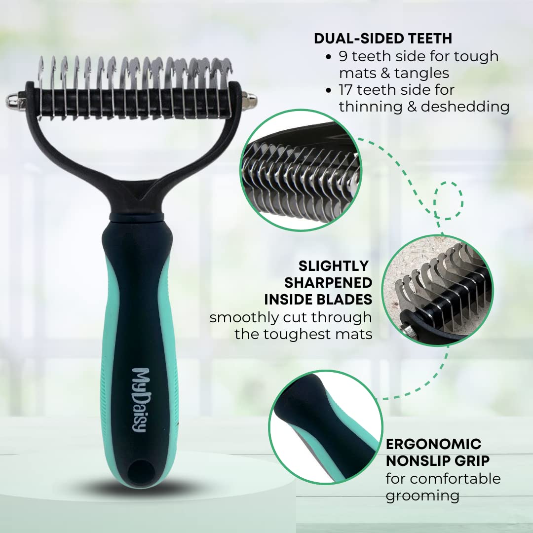 MYDAISY Brosse pour chien et chat pour poils moyens et longs