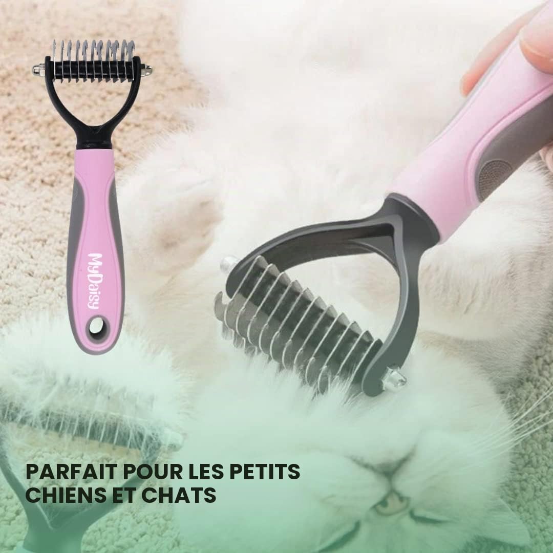 MYDAISY Brosse pour chien et chat pour poils moyens et longs