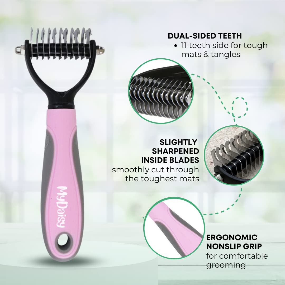 MYDAISY Brosse pour chien et chat pour poils moyens et longs