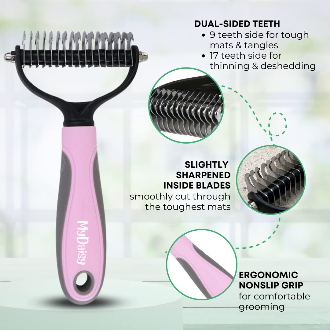 MYDAISY Brosse pour chien et chat pour poils moyens et longs