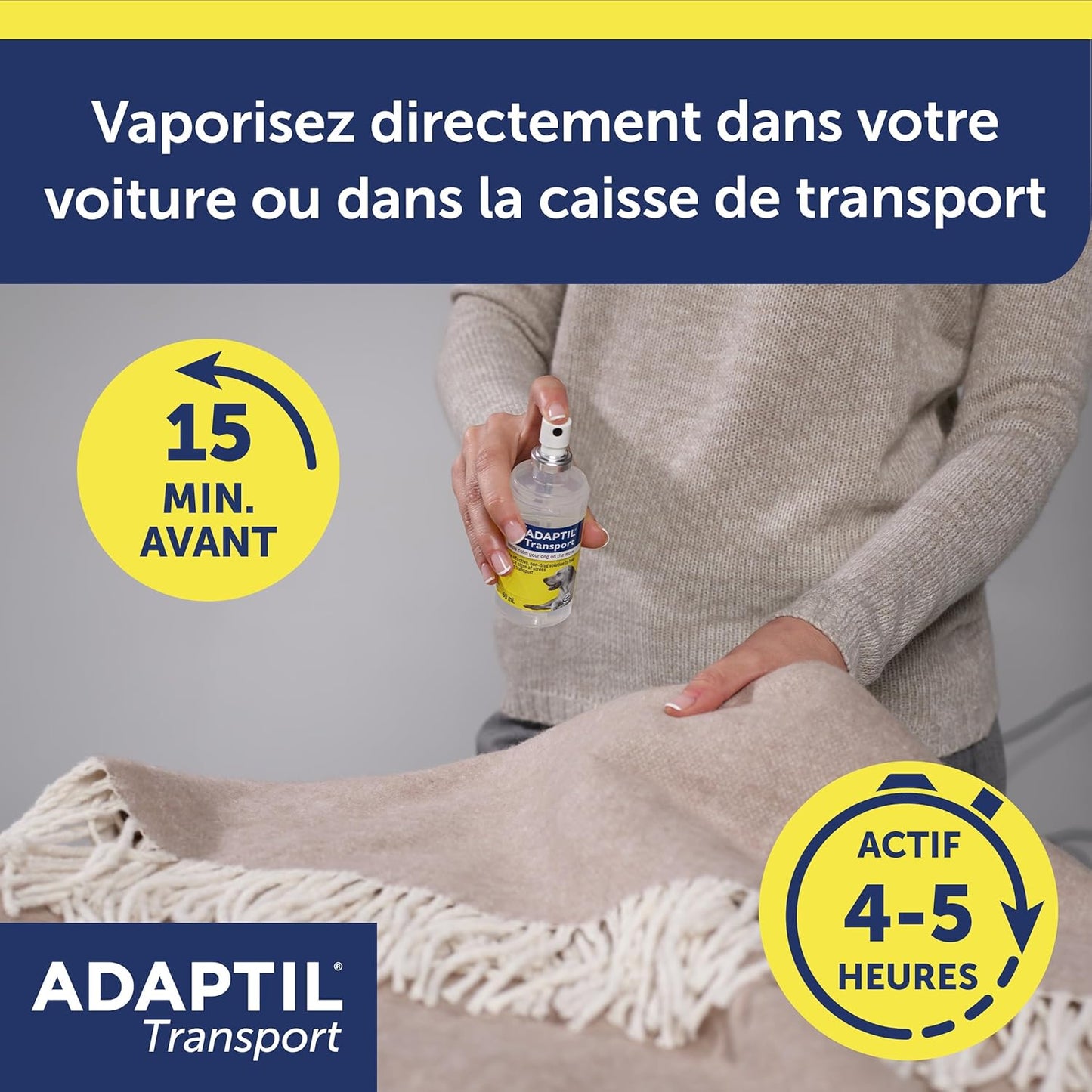 ADAPTIL Transport Spray 20ml - Anti-Stress pour Chien, Voyage, Education, Dressage