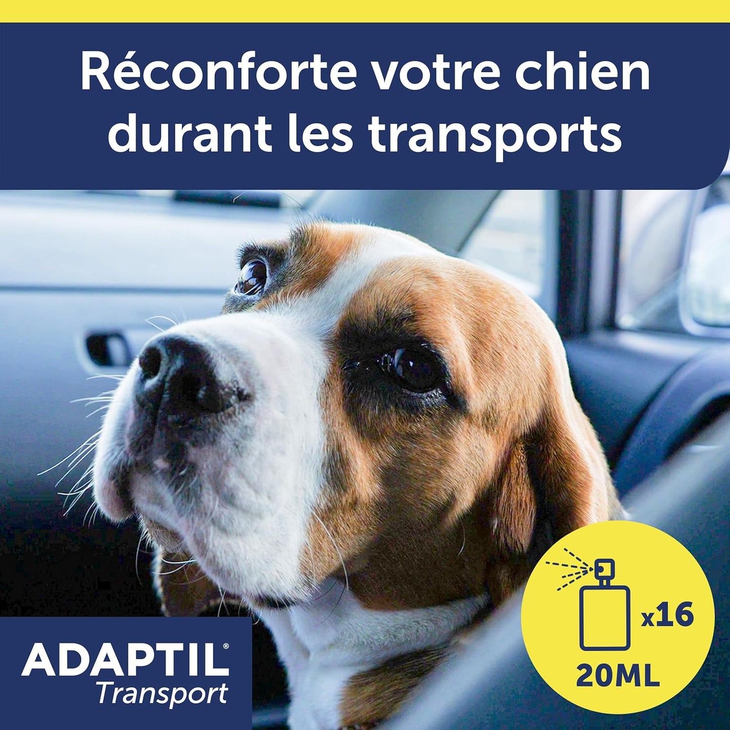 ADAPTIL Transport Spray 20ml - Anti-Stress pour Chien, Voyage, Education, Dressage